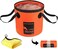 Autodeco 5 Gallon Collapsible Bucket, Collapsible Water Bucket, Portable Washbasin for Camping, Fishing, Travel and Outdoor Gardening, Orange, 1 Piece 20 Litres.