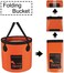 Autodeco 5 Gallon Collapsible Bucket, Collapsible Water Bucket, Portable Washbasin for Camping, Fishing, Travel and Outdoor Gardening, Orange, 1 Piece 20 Litres.