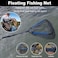 PLUSINNO Plosino fishing net with a foldable telescopic handle made of durable nylon for catching or releasing fish.