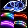 شرائط إضاءة LED أمامية للسيارة من Ledcare، شريط إضاءة LED خارجي للسيارة بطول 24 بوصة مع تأثير تغيير الألوان، شريط إضاءة LED مرن ومقاوم للماء للتشغيل النهاري، تحكم لاسلكي عبر تطبيق DRL، عبوة من قطعتين.