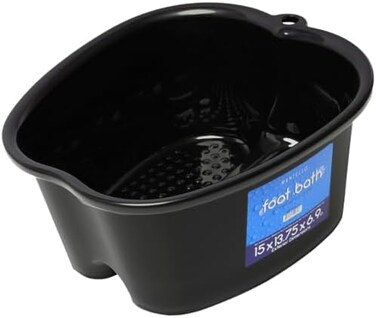 Mantello Mantelo Foot Soak Basin - Extra Large Pedicure Bowl - Foot Bath - Home Foot Spa (Black).