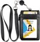 Teskyer ID Badge Holder with Retractable Lanyard, 4 Card Slots ID Card Holder with Zipper Pocket, Easy Swipe ID Holder for Work ID, School ID, Metro Card and Access Card.