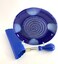 BonCera All-in-one 4pcs Premium Ceramic Garlic Grater Set - Hand-Made, Blue Glazed Design Grater Plate w/Garlic Peeler, Gathering Brush, Display Stand, It's also grating Turmeric, Ginger, and more,.
