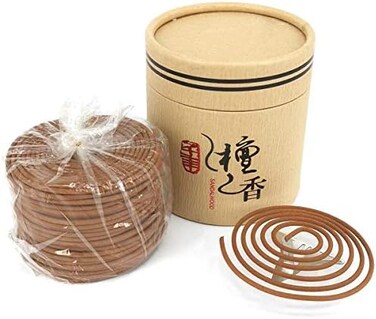 LZWIN Sandalwood Coils Incense Natural 48 Pieces for Incense Holder Burner Home Decor Indoor Aroma 4 Hours.