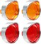 NTHREEAUTO Turn Signal Lens Cover with Chrome Visor Compatible with Harley Dyna Fatboy Softail Road Glide.