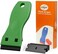 EHDIS 1. 5" Plastic Razor Scraper with 10pcs Double Edged Plastic Blades for Removing Labels Stickers Decals on Glass Windows (Green.