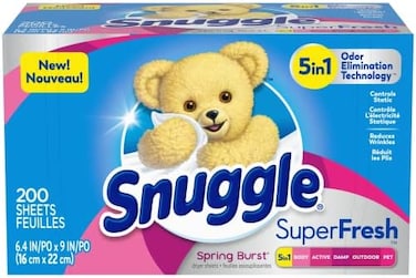 Snuggle Plus SuperFresh Dryer Sheets with Static Control and Odor Eliminating Technology, Spring Burst, 200 Count.