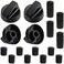 Blutoget 4 Pack Black Universal Control Knobs with 12 Adapters - Compatible for Oven Stove Range - Universal Stove Knobs - Wide Range of Availability.