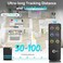 Esky Key Finder, RF Item Locator with 2 Transmitters and 6 Receivers, 98ft Working Range 90dB Loud Beeps Wireless Item Tracker Support Remote Control for Finding Pet, Wallet and Key.