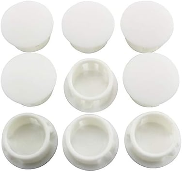 Longdex Hole Plug 50PCS White Round Nylon Locking Hole Plug Button Fastener Cover 13mm.