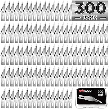 DIYSELF 300 PCS Exacto Knife Blades 11, High Carbon Steel Exacto Blades, Craft Knife Blades, 11 Exacto Knife Refill Blades with Storage Case for Scrapbooking, Stencil, Exacto Replacement Blades.