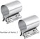 EVIL ENERGY 2. 5 Inch 2 1/2 Butt Joint Exhaust Band Clamp Sleeve Stainless Steel 2pcs.