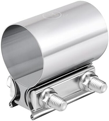 EVIL ENERGY 2. 5 Inch 2 1/2 Butt Joint Exhaust Band Clamp Sleeve Stainless Steel 2pcs.