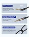Mr Rex 2. 5mm to 3. 5mm Aux Cable Compatible with Bose Quietcomfort QC35 QC25 SounTrue, JBL E55BT E45BT E65BTNC, AKG Y55 Y50 Headphone 2-Pack, 5FT Black.