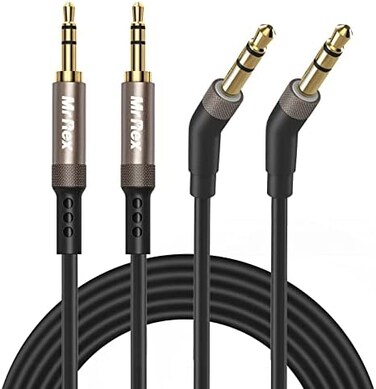 Mr Rex 2. 5mm to 3. 5mm Aux Cable Compatible with Bose Quietcomfort QC35 QC25 SounTrue, JBL E55BT E45BT E65BTNC, AKG Y55 Y50 Headphone 2-Pack, 5FT Black.