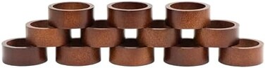 MEPERPER Napkin Rings Set of 12, Wooden Napkin Rings Artisan Crafted in India, Tabletop Decor.