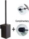 BGL Toilet Brush Holder Black, Toilet Bowl Brush Holder Black Wall Mount Square for Bathroom.