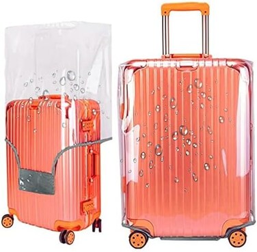 GigabitBest 20 24 28 30 Inch Clear Suitcase Luggage Protector Cover Tsa Approved Waterproof PVC Thicken Transparent Full Clear Suitcase Protector Cover Travel Case 3 Pieces Set, Full Clear, XL (30-31.