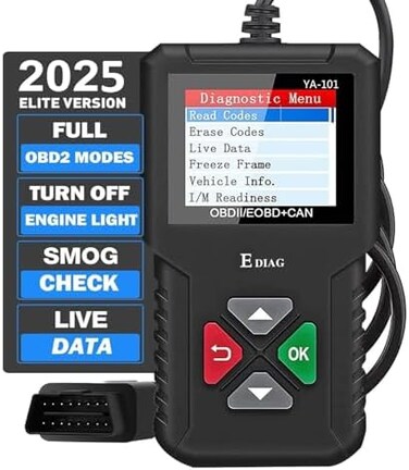 EDIAG 2023 Ver. OBD2 Scanner YA-101 Auto Code Reader for Check Engine Light,O2 Sensor,EVAP Test,On-Board Monitor Test,Smog Check,OBD2 Diagnostic Scan Tool for All OBD2 Cars Since 1996-Upgrade Version.