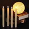 GenSwin Flameless Ivory Taper Candles Flickering with 10-Key Remote, Battery Operated Led Warm 3D Wick Light Window Candles Real Wax Pack of 6, Christmas Home Wedding Decor(0. 78 X 9. 64 Inch.
