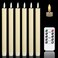 GenSwin Flameless Ivory Taper Candles Flickering with 10-Key Remote, Battery Operated Led Warm 3D Wick Light Window Candles Real Wax Pack of 6, Christmas Home Wedding Decor(0. 78 X 9. 64 Inch.