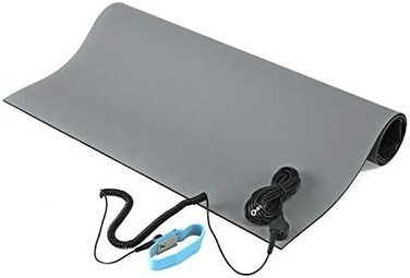 MWRF Source ESD Mat Kit with Wrist Strap and Grounding Cord (0. 12'' Thickness'.