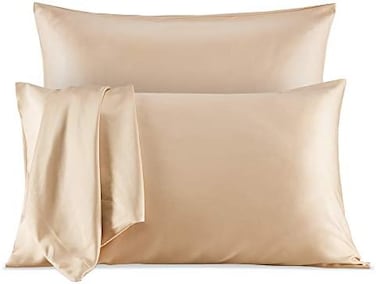 SLEEP ZONE 2-Pack Silky Soft Satin Pillowcases for Hair and Skin, King Size (20x40 inchesLuxury Pillow Covers with Envelope Closure, Almond Buff.