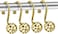 CHICTIE Gold Shower Curtain Hooks Rings,Set of 12 Brass Decorative Bling Metal Rustproof Shower Hangers Rings for Bathroom Curtains Rods Hollow Ball Design.
