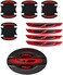 LLJ 8pcs Universal 3D Carbon Fiber Car Door Handle Paint Scratch Protector Sticker Auto Door Handle Scratch Cover Guard Protective Film Car Outdoor Safety Reflective Strips (Red.
