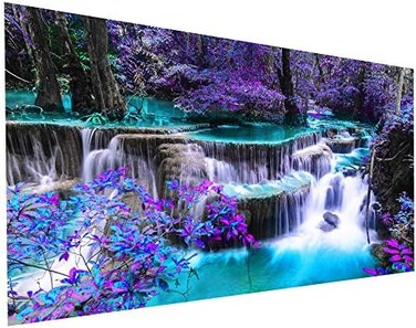 YALKIN 5D Diamond Painting Kits for Adults DIY Large Waterfall Full Round Drill (35. 5 x 15. 7 inchCrystal Embroidery Pictures Arts Paint by Number Kits Diamond Painting Kits for Home Wall Decor.