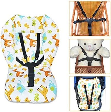 Tuciyke High Chair Cushion and Straps,High Chair Cushion Pad,Baby High Chair Seat Cushion Liner Pad Cover Mat and Highchair 5 Point Harness Straps,1 Set.