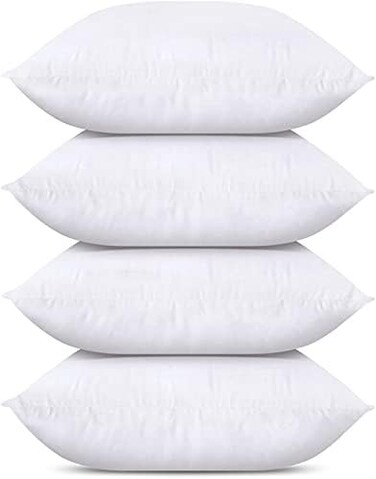 Utopia Bedding Throw Pillows Insert (Pack of 4, White- 12 x 12 Inches Bed and Couch Pillows - Indoor Decorative Pillows.