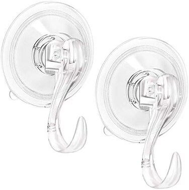 GameXcel 2PCS Wreath Hanger, Suction Cup Hooks with Key Lock, Heavy Duty Vacuum Wall Window Shower Suction Cup Hook and Wreath Hanger for Front Door, Wreath Holders, Plastic Hook Cup Holds up to 22 Lb