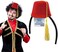 Nicky Bigs Novelties Adult Costume Accessory Mini Fez Hat Headband - Red Felt Fez for Turkish Hat Costumes, Bellhop Hat, Shriner Hat, Sultan Hat, Tarboosh Hat, or Arabian Costume Accessory - One Size,