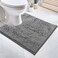 LuxUrux Bath Mat - Toilet Rugs u Shaped- Extra-Soft Plush Bath Bathroom Rug,1'' Chenille Microfiber Material, Super Absorbent Shaggy Machine WashDry (20 x 20, Light Grey.