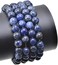 LPBeads 100PCS 8mm Natural Blue Sodalite Beads Gemstone Round Loose Beads for Jewelry Making with Crystal Stretch Cord.