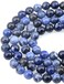 LPBeads 100PCS 8mm Natural Blue Sodalite Beads Gemstone Round Loose Beads for Jewelry Making with Crystal Stretch Cord.