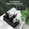 Luxspire Resin Toothbrush Holder, 5 Slots Hygienic Handmade Toothbrush Storage Stand Dispenser Bathroom Organizer Set for Toothpaste, Razor - Black.