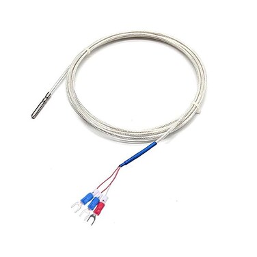 Jaybva RTD Pt100 Temperature Sensor Probe, Waterproof Stainless Steel Thermistor Three Wire High Precise Accuracy Range:-50 to 200 2m Wire.