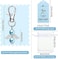 Hicarer 60 Pieces Angel Keychains Set Baby Shower Favors for Boy Girls Wedding Party Favors for Guests 60 Pieces White Organza Bags with Thank You Tags for Birthday Party Supplies(Blue.