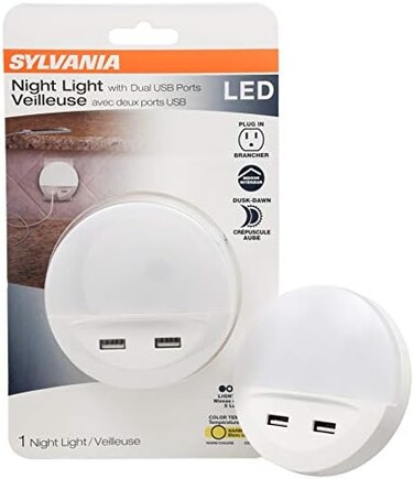 LEDVANCE SYLVANIA LED Night Light with Dual USB Ports.