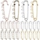 Jdesun Large Safety Pins, 20pcs Heavy Duty Alloy Pins With 5 Loops for Blankets, Skirts, Knitted Fabric, Crafts - Gold, Silver, Antique Bronze, Rose Gold, 50x15mm.