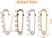 Jdesun Large Safety Pins, 20pcs Heavy Duty Alloy Pins With 5 Loops for Blankets, Skirts, Knitted Fabric, Crafts - Gold, Silver, Antique Bronze, Rose Gold, 50x15mm.