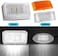 مصباح BlueFire فائق السطوع LED للشرفة RV، مصابيح خارجية RV، مصباح متعدد الاستخدامات للشرفة، مصباح بديل 12 فولت مع مفتاح تشغيل/إيقاف، عدسة شفافة وعنبرية قابلة للإزالة للمركبات الترفيهية والمقطورات والك