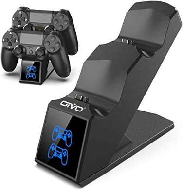 شاحن وحدة تحكم OIVO PS4، قاعدة شحن سريع لمدة 1.8 ساعة لوحدات تحكم سوني بلاي ستيشن 4، متوافق مع PS4 Slim / Pro.