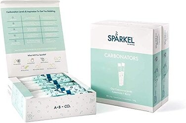عبوة Spärkel Carbonator 90-Pack (3 × عبوات Carbonator 30-Packs- لنظام Spärkel لصنع المياه الغازية والمشروبات الغازية).