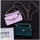 UnnFiko Wallet Case Compatible with iPhone 11 Pro Max, Cute Light Luxury Bag Design, Purse Flip Card Pouch Cover Soft Silicone Case with Handstrap Long Shoulder Strap (Dark Green, iPhone 11 Pro Max.