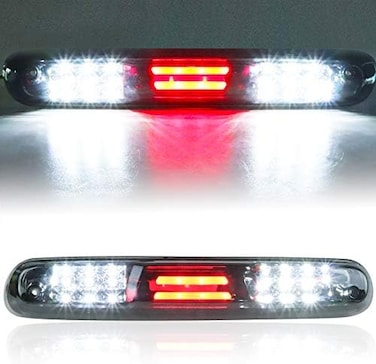Tresound (Smokefor 2007-2013 Chevy Chevrolet Silverado/GMC Sierra 3D LED Bar 3rd Third Tail Brake Light Rear Cargo Lamp High Mount Stop light Chrome Housing.