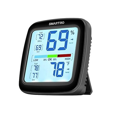 مقياس الرطوبة الرقمي الاحترافي SMARTRO SC42، مقياس حرارة داخلي، مقياس رطوبة الغرفة، معايرة دقيقة احترافية.