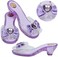 Mastom Girls Play Set. Princess Dress Up Shoes and Tiara (3 Pairs of Shoes1 TiaraRole Play Collection Fashion Princess Shoes for Little Girls.